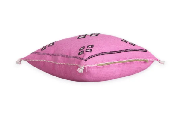 Pink Moroccan Sabra Silk Pillow Cover – Bubblegum | 18×18 | Handwoven