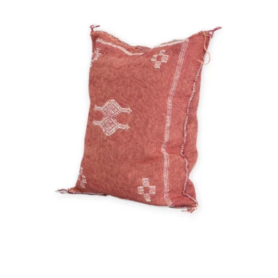 Terracotta Moroccan Sabra Silk Pillow Cover 18×16 | Handwoven