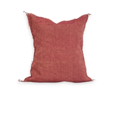Terracotta Moroccan Sabra Silk Pillow Cover 18×16 | Handwoven