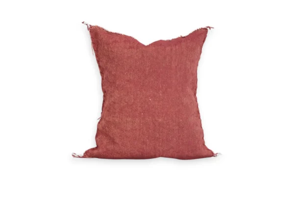 Terracotta Moroccan Sabra Silk Pillow Cover 18×16 | Handwoven