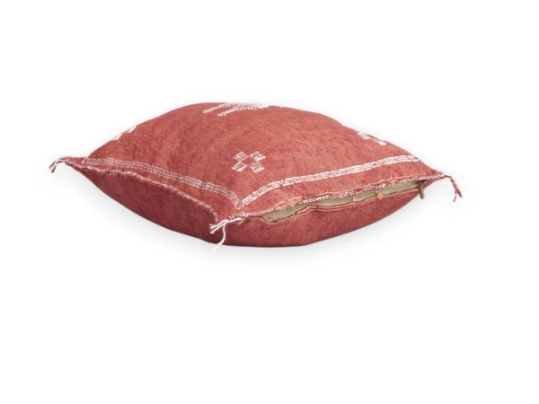 Terracotta Moroccan Sabra Silk Pillow Cover 18×16 | Handwoven