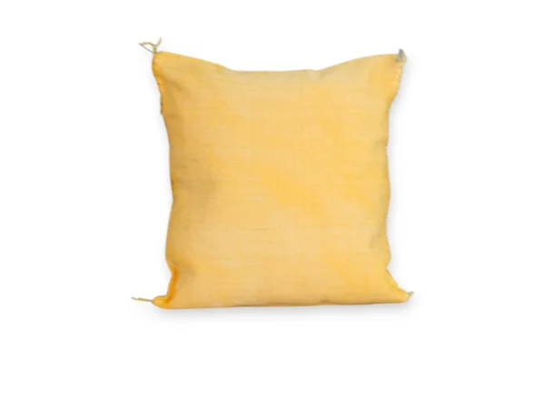 Yellow Moroccan Sabra Silk Pillow Cover 17×17 | Handwoven