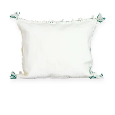 Emerald Diamond Moroccan Berber Wool Pillow – Khenifra Bridal | 12×12 in