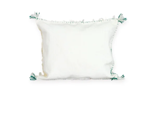Emerald Diamond Moroccan Berber Wool Pillow – Khenifra Bridal | 12×12 in