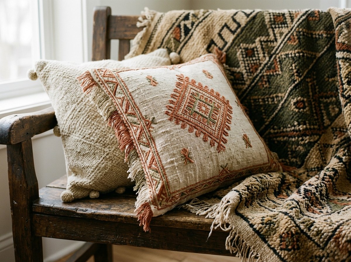 material and texture detail illustrating How to Style Moroccan Throw Pillows in Any Room