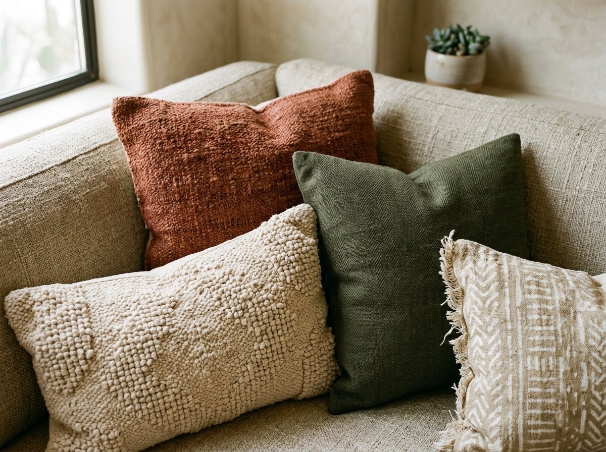 material and texture detail illustrating How to Style Throw Pillows: Color, Texture and Scale