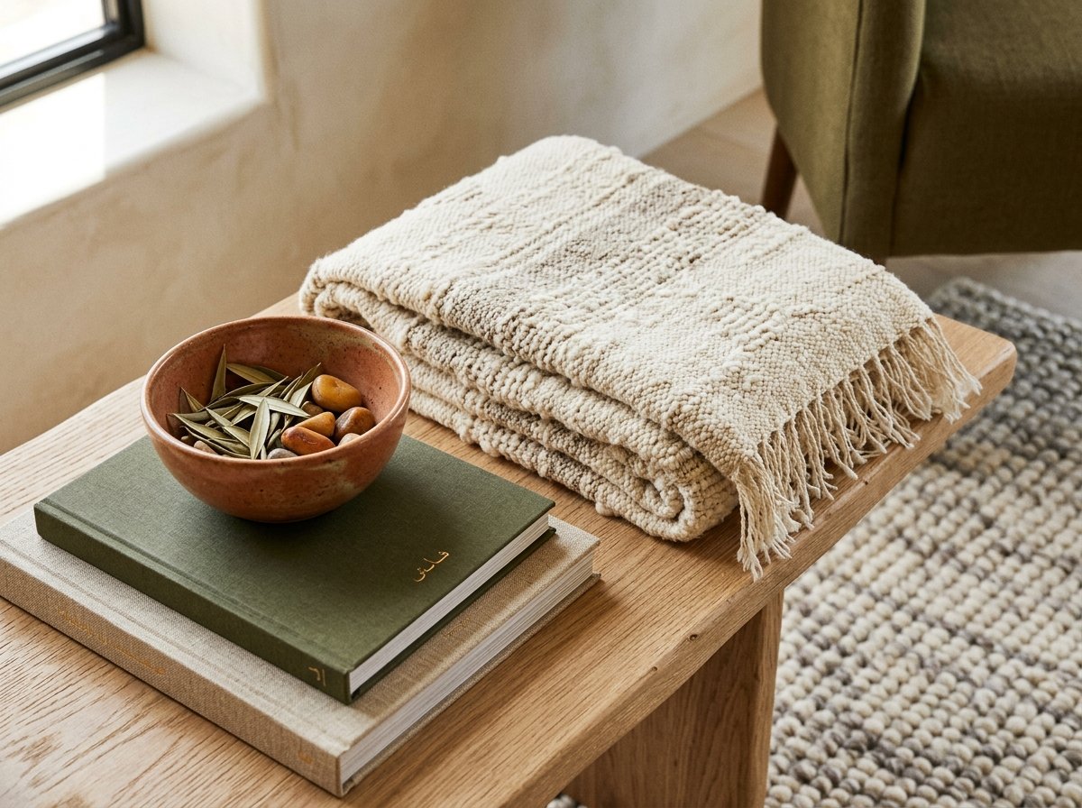 material and texture detail illustrating Warm Minimalist Living Room: Add Soul Without Adding Clutter